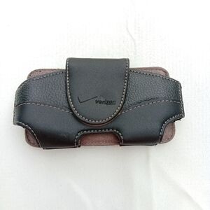 VTG‎ Black Leather Cell Phone Case Cover Pouch Holster Swivel Belt Clip VERIZON